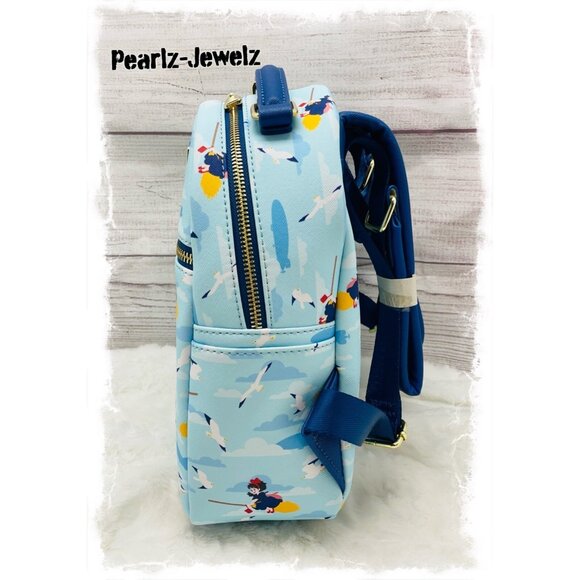 Loungefly Studio Ghibli Kiki\'s Service Allover Broom Print Mini Backpack NWT main image 4
